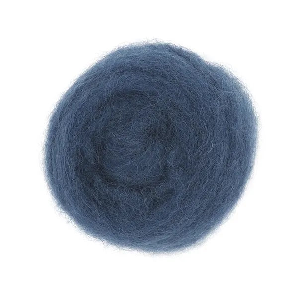 Sea Blue Colour Combed Wool